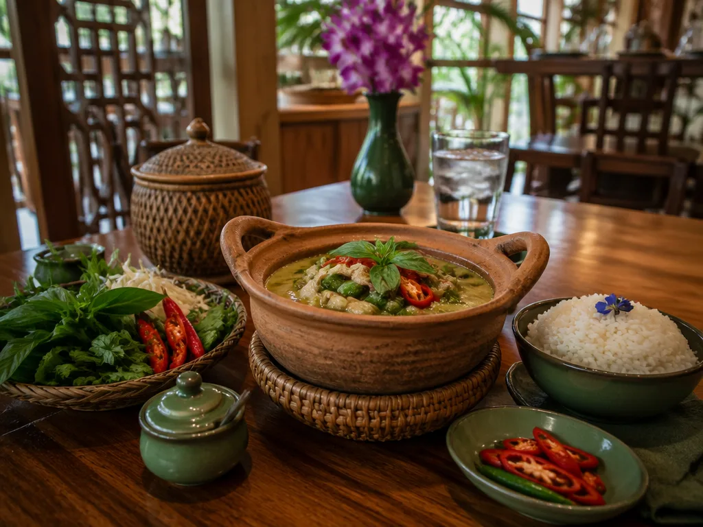Samlor restaurant Bangkok northern Thai curry in clay pot