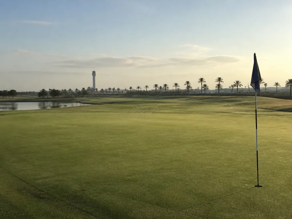 Golf course green five minutes from Bangkok airport runway
