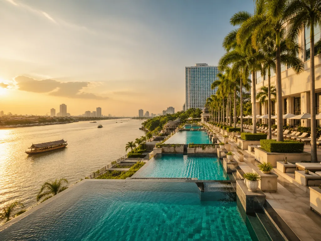 Rosewood Bangkok couple spa treatment room with candles and orchids