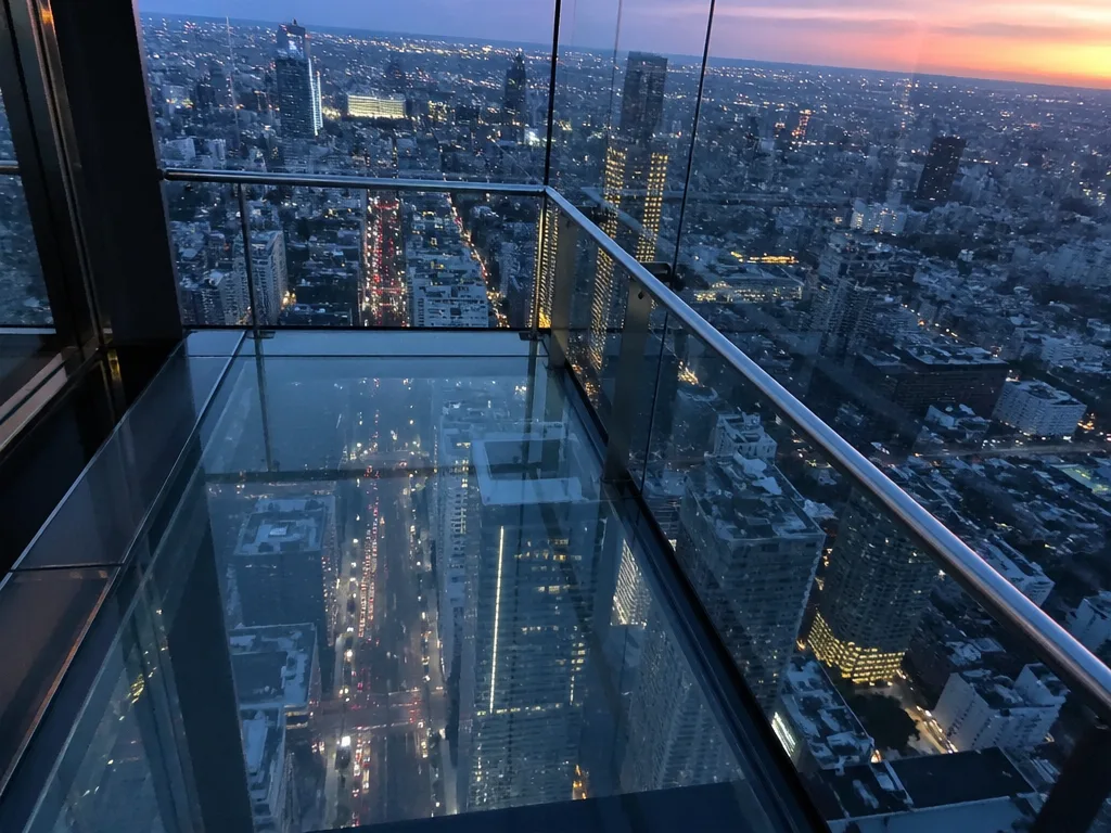 バンコク・マリオット・オクターブのルーフトップバーパノラマ景色カクテルタイム
