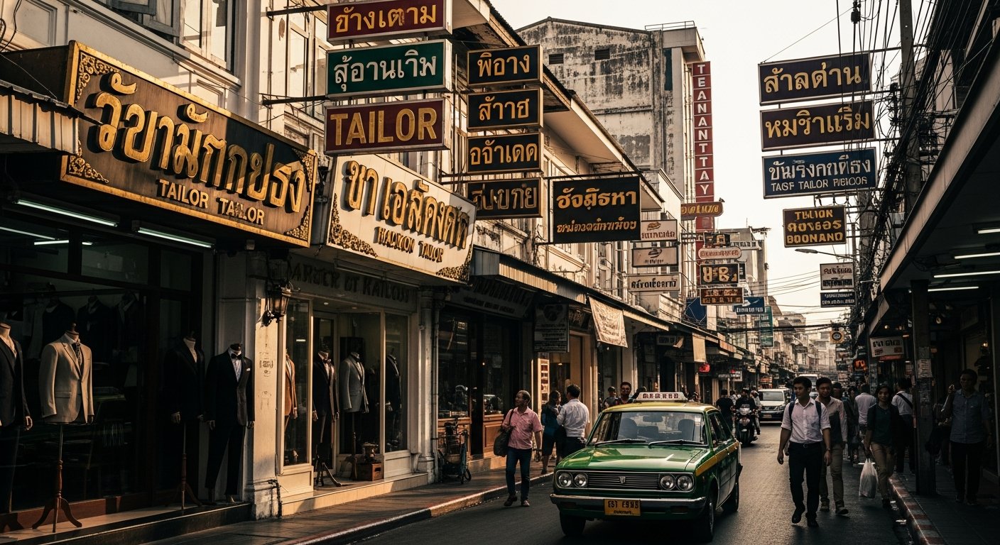 Bangkok street scene in Charoen Krung old town area