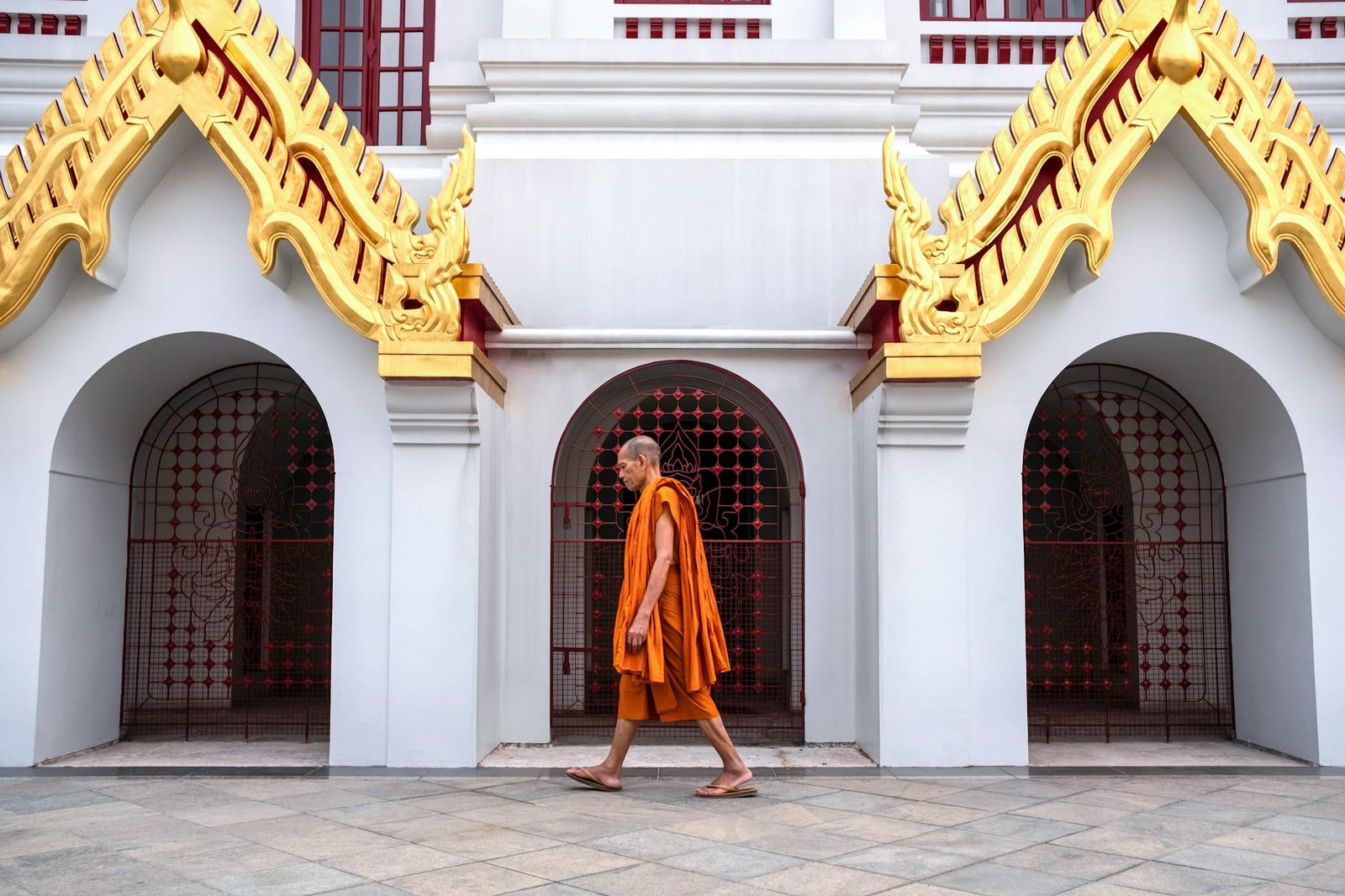 Monks at a Bangkok temple