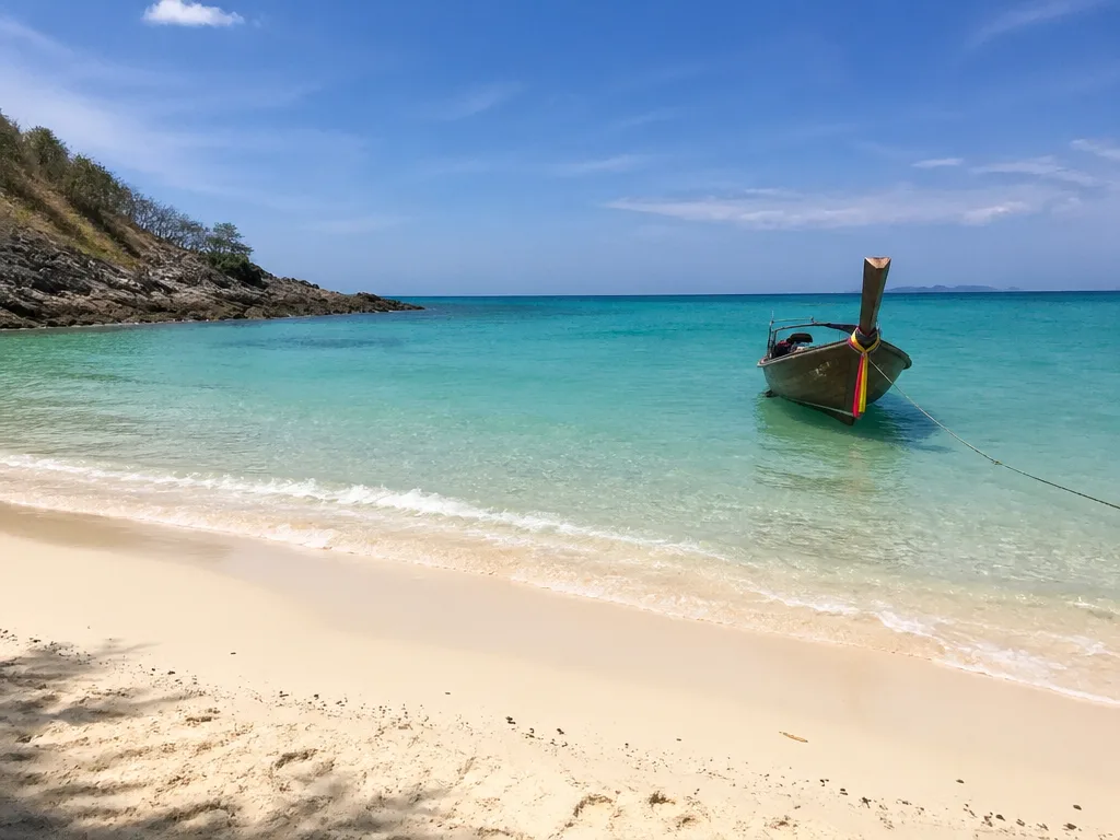 Pattaya Koh Larn island clear water and white sand beach view