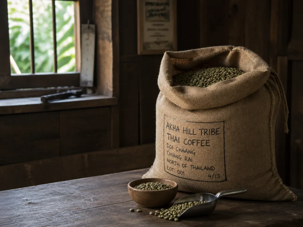 Akha hill tribe Thai coffee bag burlap sack