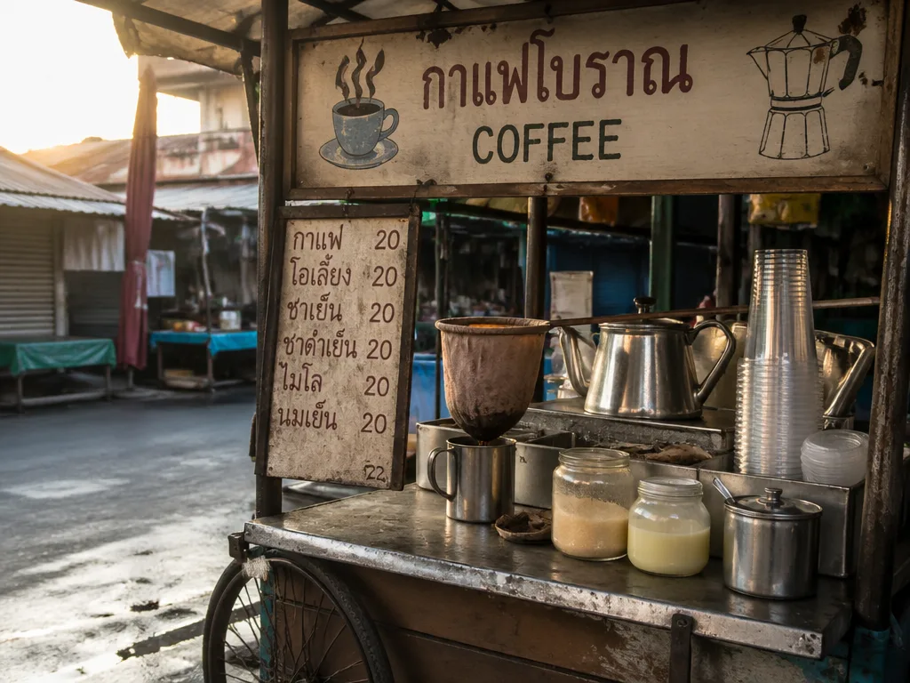 Thai morning market coffee cart condensed milk