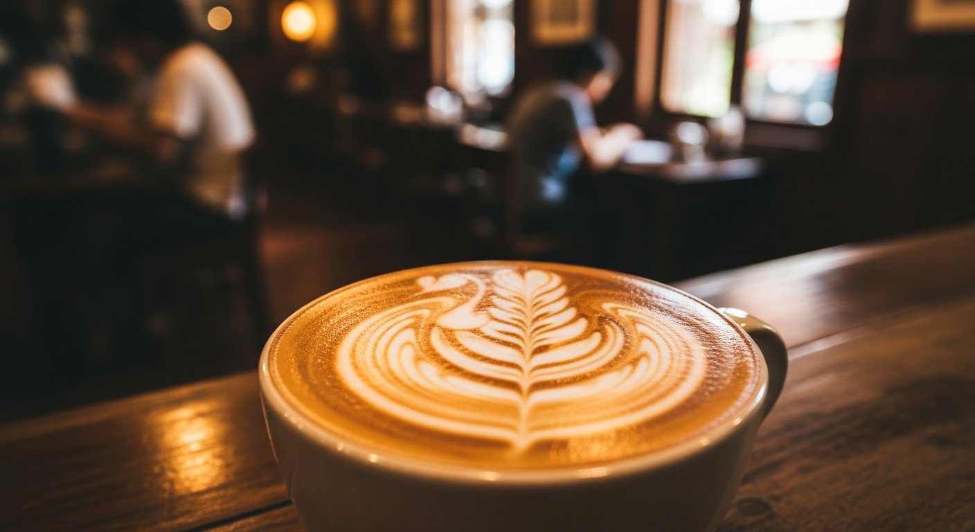 チェンマイカフェのラテアート