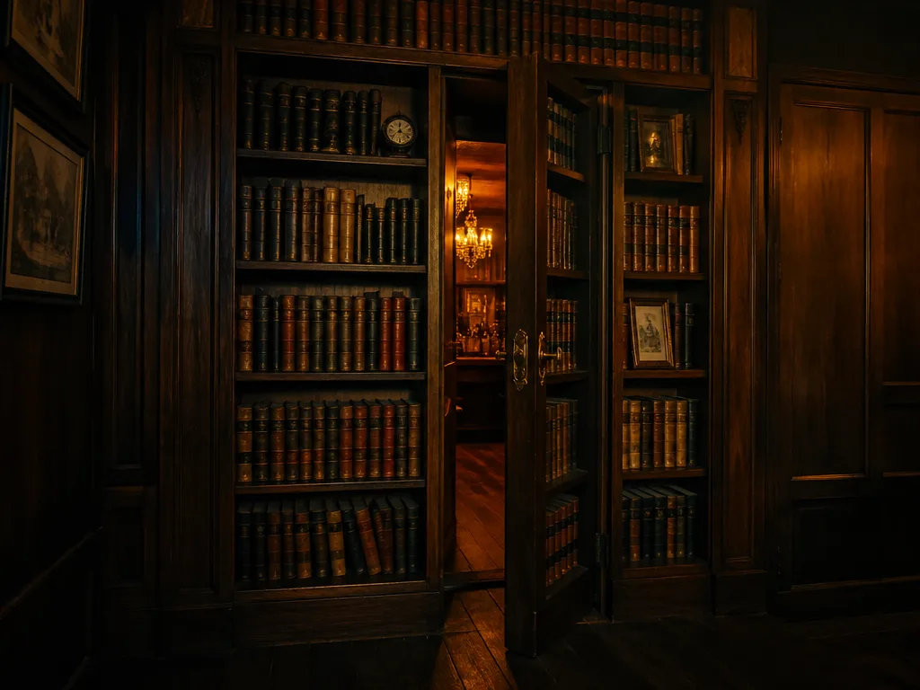 Speakeasy bookshelf entrance to hidden Chiang Mai cocktail bar