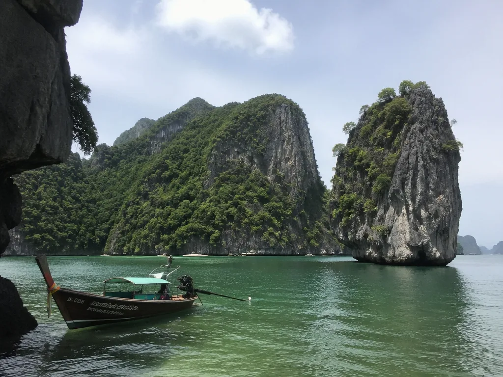 Angthong Marine Park limestone islands rising from sea