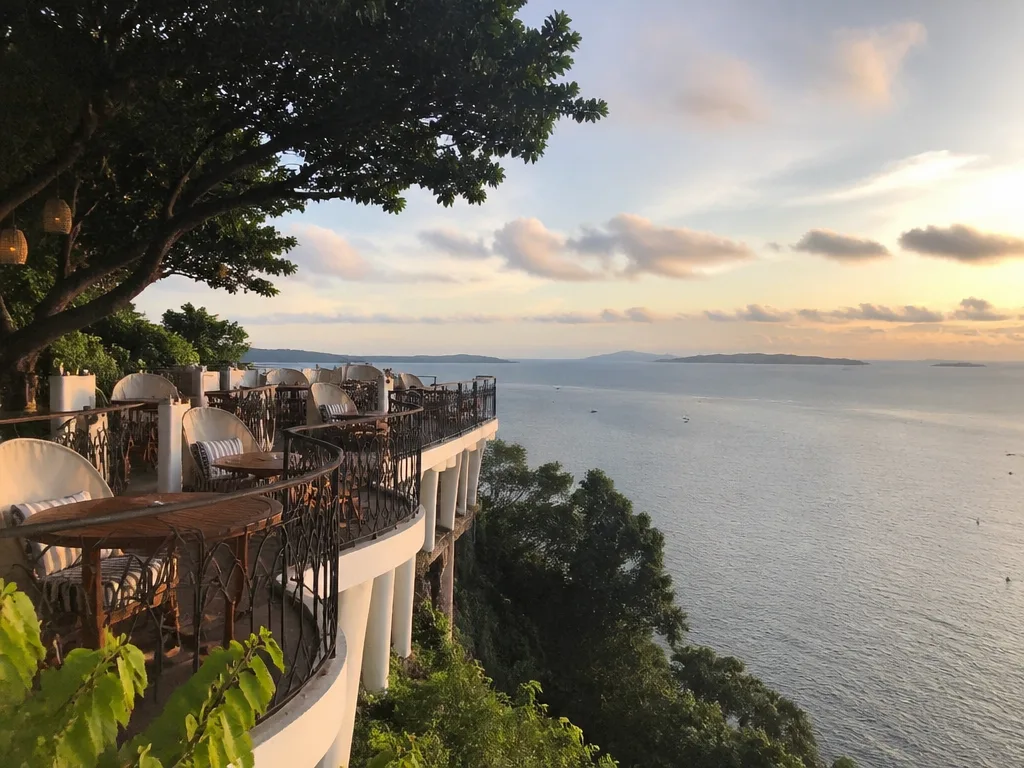 Dr Frogs cliffside restaurant sea view south Chaweng Noi