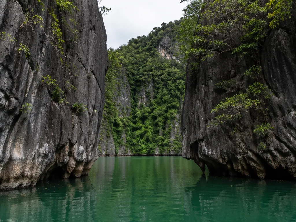 Hong Islands hidden lagoon limestone walls emerald water entrance