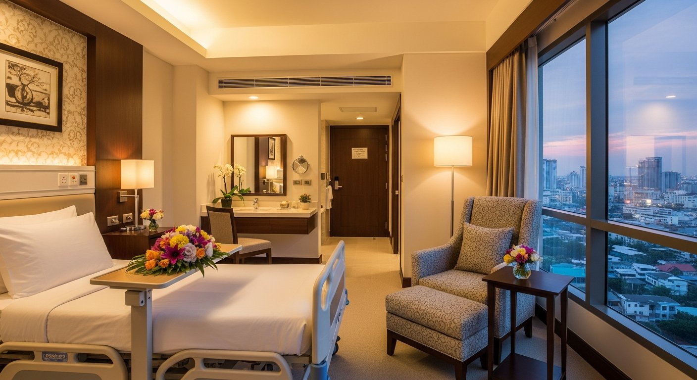 シティビューが見えるタイの病院リカバリースイート