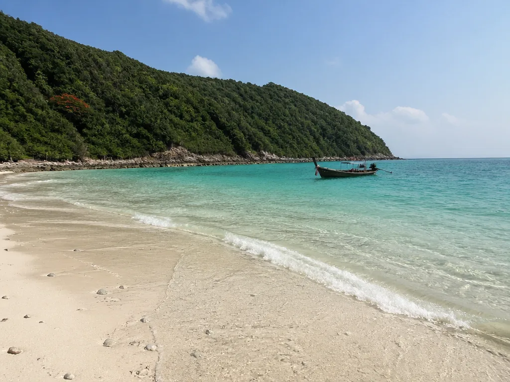 Tawaen Beach Koh Larn turquoise water early morning