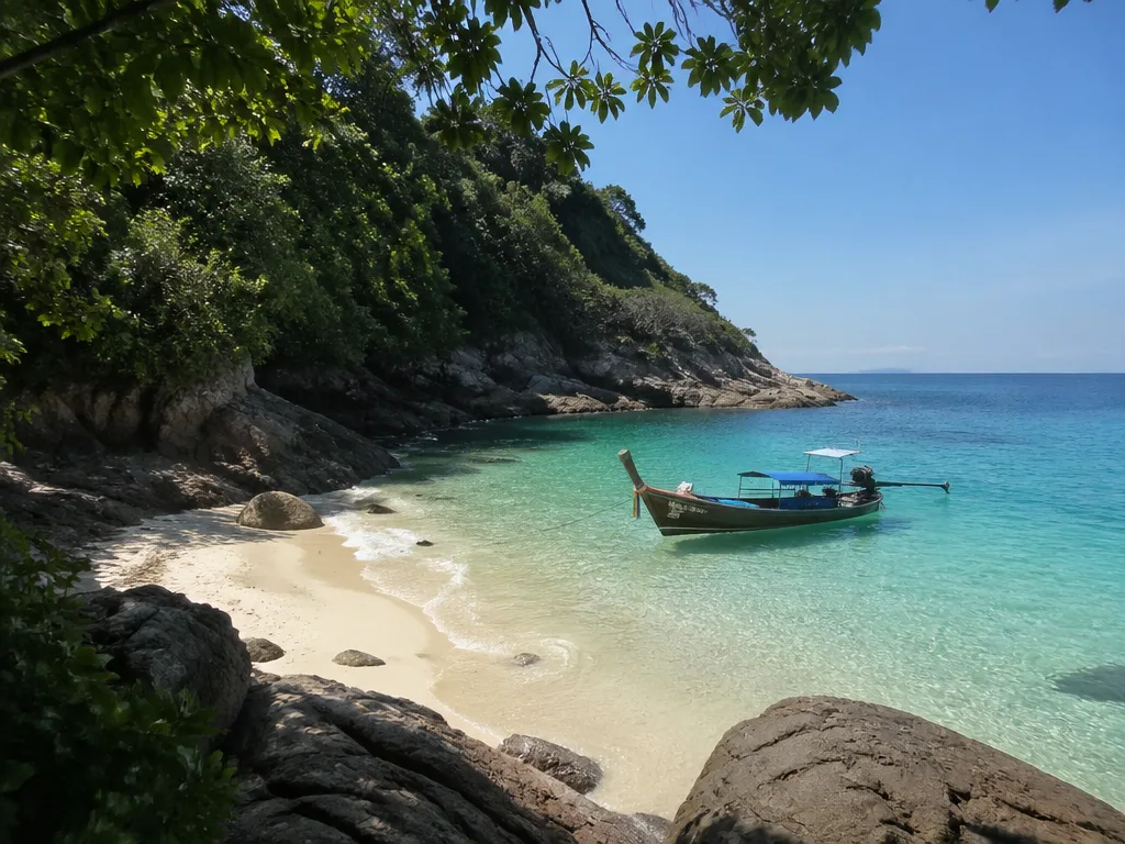 Hidden Freedom Beach cove with clear turquoise water