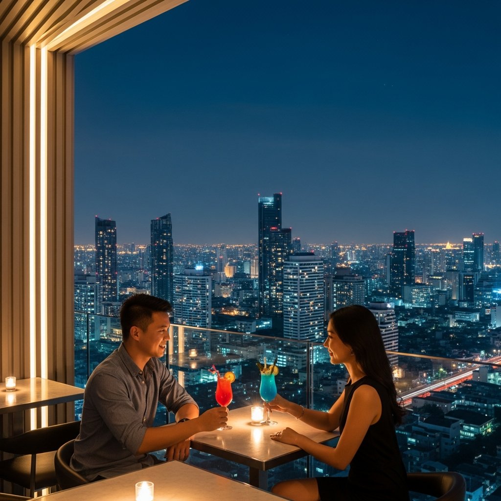 Bangkok at night from above