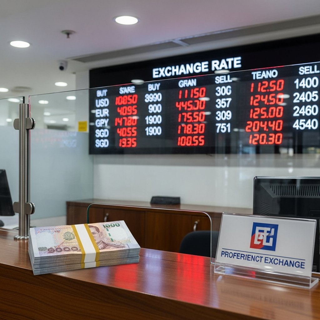 Thai baht money and exchange