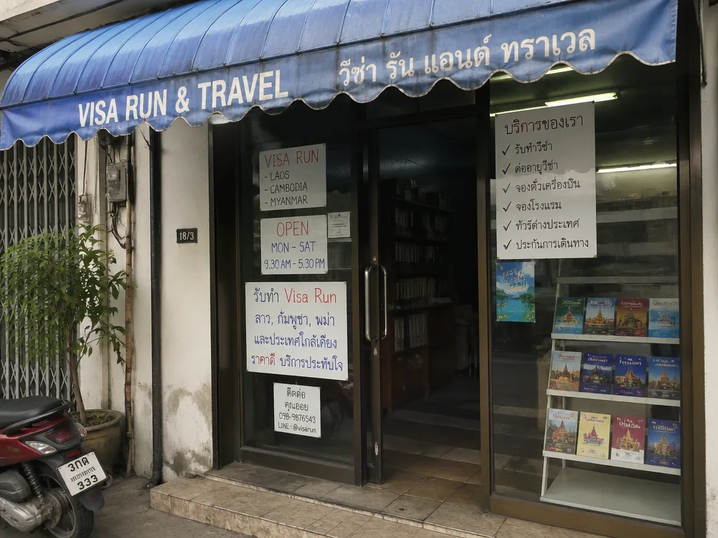 バンコク路地裏のビザ代行業者の店構え